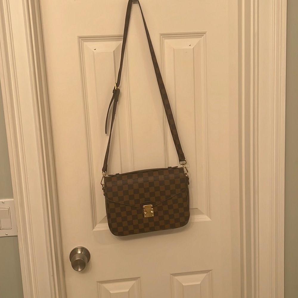 Brown checkered purse